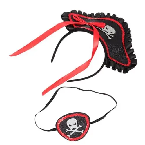 Produktbild: SOIMISS 1 Satz Piratenhaar- Piratenkostüm Männer klassischer Piratenhut halloween costume idea halloweenkostüme für kinder Halloween-Piratenkostüme Piratenwerkzeuge Filzstoff rot