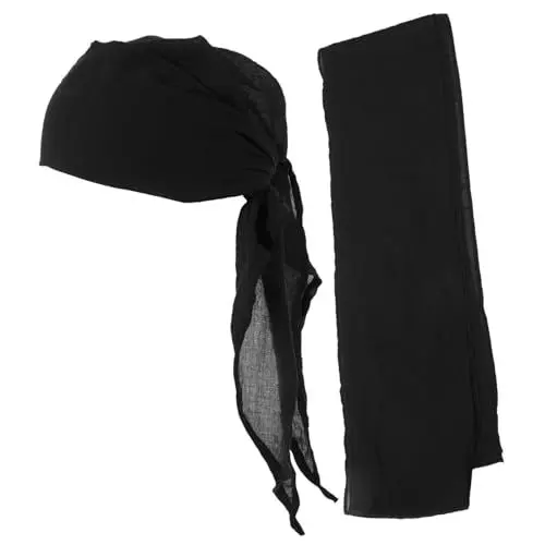 Produktbild: SOIMISS 1 Set Piratenschal Mütze Kostüme Für Herren Piratenhut Baumwolle Halloween Kostüm Schwarz