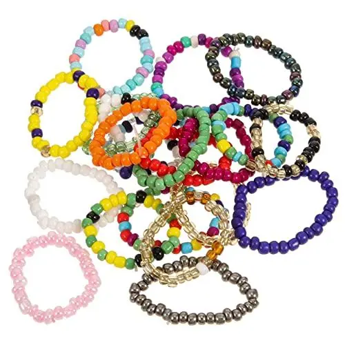 Produktbild: SOIMISS 21 Stück Perlenringe Strandschmuck Für Frauen Trendige Ringe Bunte Ringe Perlenringe Mädchenringe Glasperlen Fingerringe Dekorative Ringe Ästhetische Ringe Für Frauen