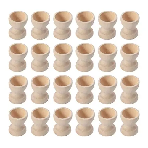 Produktbild: SOIMISS 24st Eierschale Aus Holz Eierhalter Eier-wilderer-Becher Ei Lagerung Handwerk Ostern Zubehör Egg Cup Eierbecher Für Weichgekochte Eier Eierkocher Werkzeug Kind Groß Lagerregal