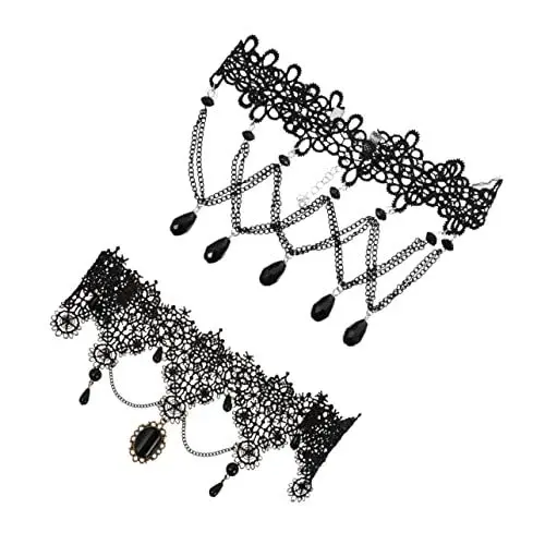 Produktbild: SOIMISS Choker-halsketten-set Für Damen Halskette Choker Im Gothic-stil Elegantes Spitzen-choker 2er-pack
