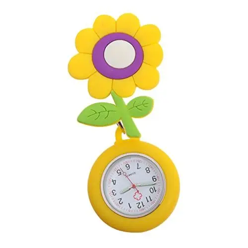 Produktbild: SOIMISS 2St Taschenuhr spangenuhr Krankenschwester Uhr Niedliche Uhr krankenschwesteruhr Nurse Watch Arzt Quarzuhr Pflegeuhren für Krankenschwestern Leuchtende Uhr Ansteckuhr Yellow