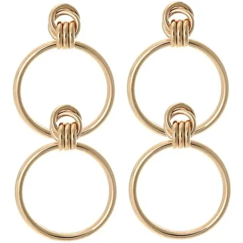 Produktbild: SOIMISS 2 Paar Ohrring Ohrschmuck Damen Medaillons Übertrieben Ohrhänger Für Damen Goldanhänger Ohr Baumeln Golden Legierung