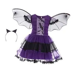 Produktbild: SOIMISS 2 Sätze Halloween-kleider Halloween-kostüm Für Kinder Fledermaus-tutu-kleid Kostüme Für Mädchen Halloween-mädchenkleidung Halloween-outfits Für Kleinkinder Ankleiden Stoff Violett