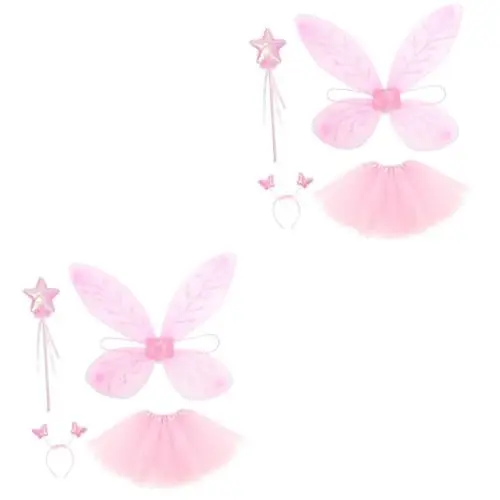 Produktbild: SOIMISS 2 Sets Flügel Prinzessinnenkleid Feenkleider Für Mädchen Kinderspielset Anziehflügel Feenflügel Mädchendekoration Kinder Halloween Kostüm Kinderspielzeug Feenkostüm