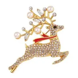Produktbild: SOIMISS 2 Stk Brosche mit weihnachtlichem Hirsch Weihnachtsbrosche Zubehör für Partykleidung weihnachtsmotiv weihnachtsverkleidung Weihnachtsstifte matte Brosche Modische Brosche Legierung