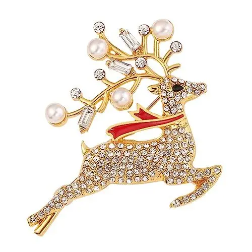 Produktbild: SOIMISS 2 Stk Brosche mit weihnachtlichem Hirsch Weihnachtsbrosche Zubehör für Partykleidung weihnachtsmotiv weihnachtsverkleidung Weihnachtsstifte matte Brosche Modische Brosche Legierung