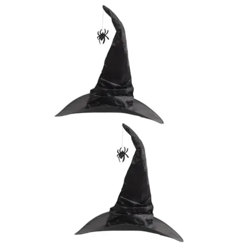 Produktbild: SOIMISS 2 Stück Halloween Hut Halloween Ornamente Geschmeidiger Hexenhut Halloween Foto Requisite Dekorativer Partyhut Weihnachtsparty Hexenhut Trendige Hüte Spinnenanhänger Hut