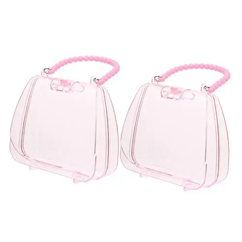 Produktbild: SOIMISS 2st Die Handtasche Des Mädchens Klares Portemonnaie Schmuckorganisator Für Kinder Klare Geldbörse Tragbare Schmucktasche Kinder Geldbörsen Moisennette-schmuck Plastik Rosa