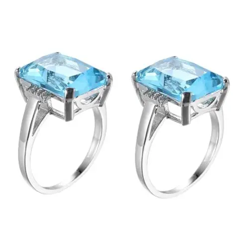 Produktbild: SOIMISS 2st Eleganter Topasringe Für Frauen Ringe Aus Sterlingsilber Für Frauen Diamantringe Für Aquamarin-edelsteinring Schmuck Aus Sterlingsilber Handschmuck Herrenring