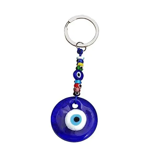 Produktbild: SOIMISS 2st Schlüsselanhänger Mit Blauen Augen Türkisches Segen-anhänger-schlüsselanhänger Glücklich Blaues Autozubehör Türkische Verzierung Glücksbringer Schlüsseldekore Glas Blue
