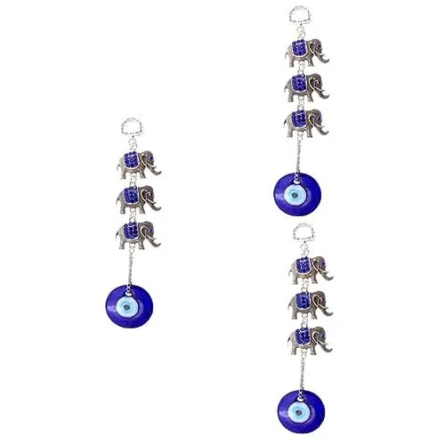 Produktbild: SOIMISS 3St Anhänger des Teufelsauges Autoanhänger Elefant böser Blick Wandbehang wandverkleidung Wand polsterung Schleier Auge Wandbehang Hängende Dekoration mit bösem Blick Glas