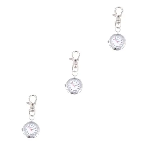 Produktbild: SOIMISS 3stücke Schlüsselanhänger Taschenuhr Mit Großem Ziffernblatt Quarz Uhr Für Junge Mädchen Leicht Abzulesen Tragbar Für Alltag Und Besondere Anlässe Für Männer Und Frauen