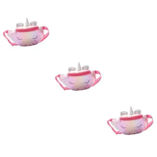 Produktbild: SOIMISS 3 STK Einhorn-Gürteltasche Kinder umhängetasche Kinder Bauchtasche Reise-Umhängetaschen Einhorn-Hüfttasche Umhängetasche für kleine Mädchen Kinder Hüfttasche PU-Leder Rosy