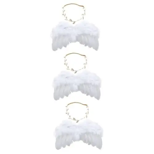 Produktbild: SOIMISS 3 Sätze Fotoset Für Kinder Requisiten Für Die Babyparty Flügel Foto Requisiten Kinder Flügel Kostüm Neugeborenes Engels-outfit Flügel Und Stirnband-foto-requisiten Feder