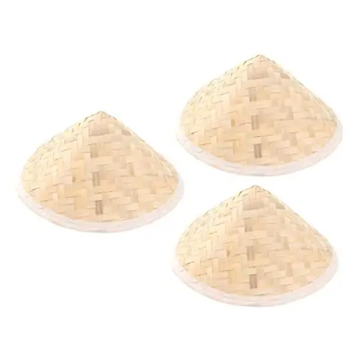 Produktbild: SOIMISS 3 Stück Teiliges Bambushüte mit Handgemalten Mustern Hüte für Outdoor Aktivitäten Gartenarbeit und Dekoration für Frühling und Sommer Schützend und Stylisch
