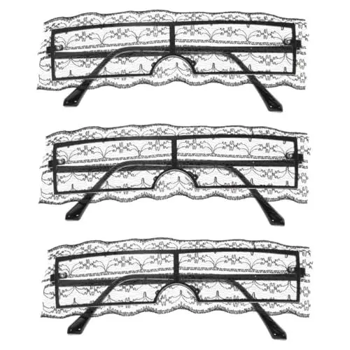 Produktbild: SOIMISS 3st Partybrille Abschlussball-sonnenbrille Damen-sonnenbrille Damen Sonnenbrille Abschlussball Brille Sonnenbrille Für Den Abschlussball Spitzenbesatz Black Metallgestell