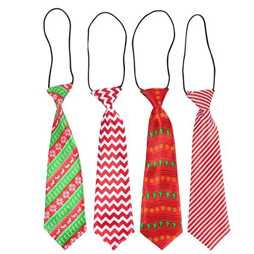 Produktbild: SOIMISS 4Pcs Kinder Weihnachten Krawatte Seide Jungen Urlaub Krawatte Schneemann Weihnachtsbaum Gedruckt Krawatte Kleinkind Urlaub Weihnachten Party Kleid Accessoires