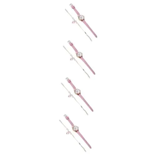 Produktbild: SOIMISS 4 Sätze Süße Katzenuhr damenarmbanduhren for Women Trendige Uhr Leichtgewichtige Uhr Lederarmband Uhr Armbanduhr stylische Armbanduhr Uhrenornament Armbandverzierung Pu