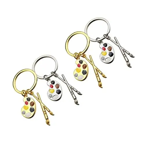 Produktbild: SOIMISS 4 Stücke Farbe Palette Schlüssel Charms für Crafting Schlüsselring Legierung Schlüsselring