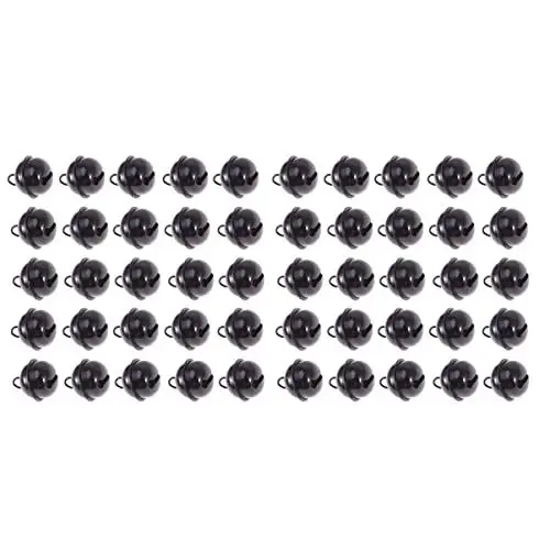 Produktbild: SOIMISS 50 Stück Metall-Glöckchen Schwarz Weihnachten Metall Rund Mini-Glocken Schmuck Ornamente Für Windspiele DIY-Party-Dekoration 22 Mm