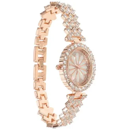 Produktbild: SOIMISS 5St Damenuhr Dekoration ansehen Freizeituhr Mujer Damenmodeuhr Wicklung damenarmbanduhr ladies watch betrachten stylische Armbanduhr exquisite Uhrenverzierung Metall Rose Gold