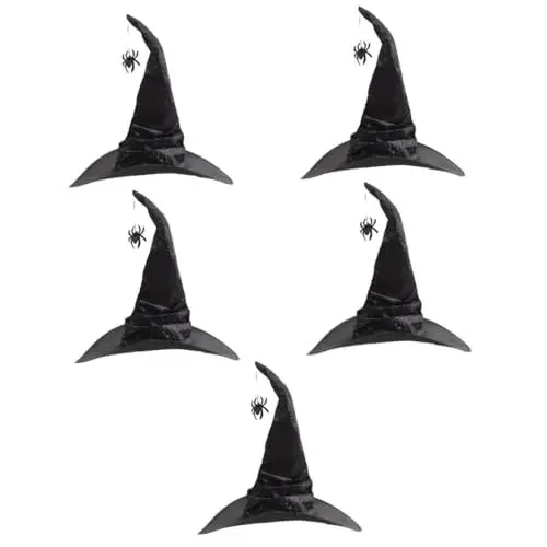Produktbild: SOIMISS 5St Halloween-Hut Halloween-Zaubererhut Halloween schwarze Hexenmütze Kostüm Hexenhut halloween dekoration halloween-dekoration bequemer Hexenhut festlicher Hexenhut Oxford-Stoff