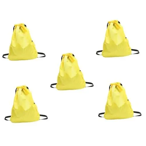 Produktbild: SOIMISS 5St Rucksack mit Kordelzug Schulranzen büchertasche Gymsack Umhängetasche mit Doppelriemen Herrenrucksäcke Sportrucksack für Männer Rucksack fürs Fitnessstudio Oxford-Stoff Yellow