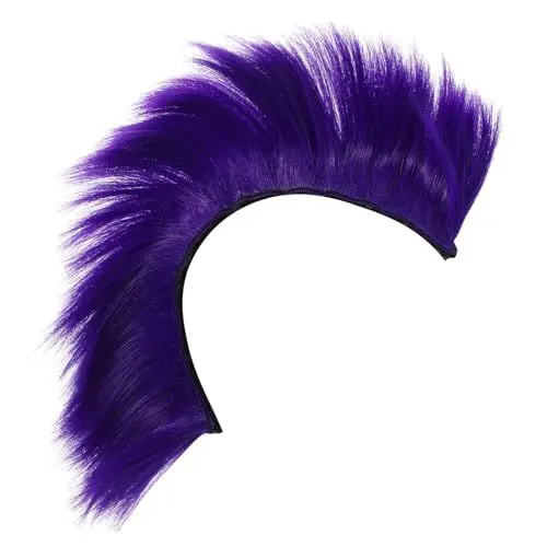 Produktbild: SOIMISS 5st Helm Perücke Helmperücke Cosplay Verkleiden Sich Cosplay-Event-perücke Farbige Perücken Dekoratives Perückenhaarteil Helm Falken Irokesenschnitt Hochtemperaturdraht Violett