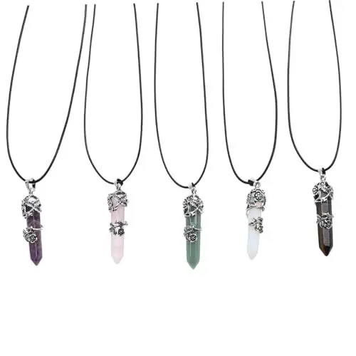 Produktbild: SOIMISS 5stücke Natürliche Stein Halskette Clavicle Kette Modische Schmuckaccessoires Für Frauen Und Mädchen Zur Hochzeit Geburtstag Valentinstag Weihnachten
