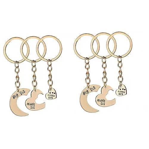 Produktbild: SOIMISS 6 STK er sie Sister Kreativer Schlüsselanhänger Key Chains partygeschenke Geldbörse Schlüsselanhänger Freundschaft Schlüsselanhänger Taschenanhänger Schlüsselanhänger Golden