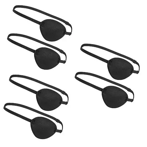 Produktbild: SOIMISS 6 Stk Augenklappe Einzelne Augenmaske Ein Auge Kinder-outfits Kinderkleidung Faule Augenmaske Augenschutz Zum Schlafen Einzelnes Auge Piratenkostüm Für Kinder Kostüm Auge Black