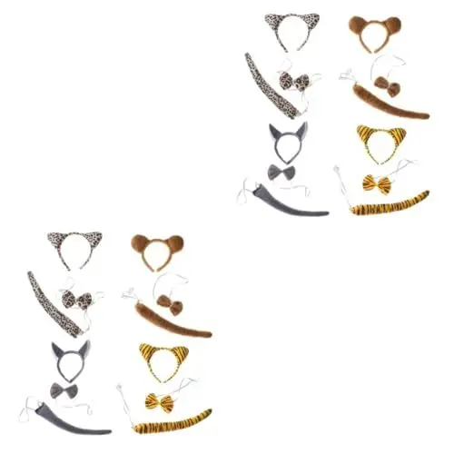 Produktbild: SOIMISS 8 Sets Cartoon Kostüme Für Kinder Cosplay Kostüm Kinderanzug Kinderdschungelkostüm Tierpartykostüm Tierkostüm Kindertier Stirnband Cosplay Anzug Kostümschwänze Für Kinder
