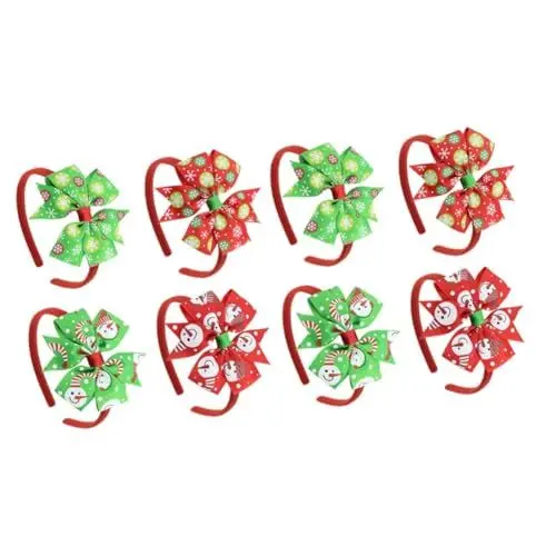 Produktbild: SOIMISS 8 Stück Weihnachts Haarband Weihnachtsband Haarband Schleife Kopfbedeckung Kleinkind Weihnachts Haarband Haargummis Für Kinder Weihnachts Stirnband Schleife Haarband