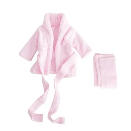 Produktbild: SOIMISS Baby Bademantel Verdickt Badeanzüge aus Reiner Baumwolle Foto Kleidungsstück Requisite für Neugeborene (Rosa Anzug für 3-6 Monate)