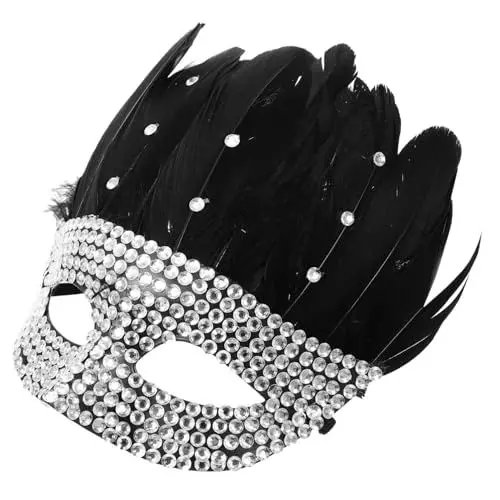 Produktbild: SOIMISS Halloween Strass Und Feder Karneval Für Erwachsene Maskerade Halb Damen Party Cosplay Rollenspiel Requisiten