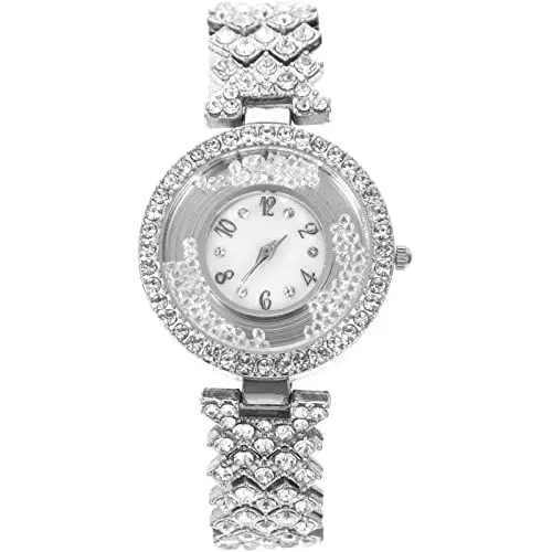 Produktbild: SOIMISS Elegante Edelstahl Armbanduhr Strass für Frauen Modische Damenuhr Präzises Quarzwerk Silber