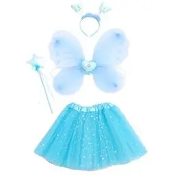 Produktbild: SOIMISS Fee Prinzessin Tutu Kostüm Set Schmetterling Kostüm Set mit Kleid Flügel Zauberstab Und Stirnband Geschenke für Kinder Halloween Dress Up Party Liefert Gefälligkeiten