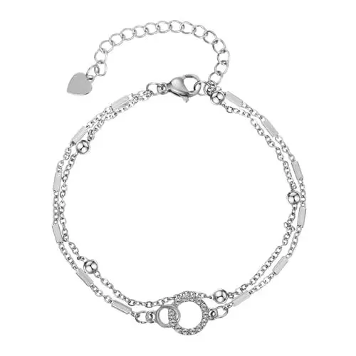 Produktbild: SOIMISS Geometrisches Damenarmband Kleine Armbänder Für Damen Armband Für Frauen Stapelarmbänder Für Frauen Armbänder Für Kleine Handgelenke Armband Zum Stapeln Stahl