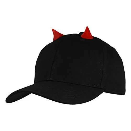Produktbild: SOIMISS Halloween Baseballmütze Teufel Horn Baseballmütze Outdoor Vielseitige Peaked Cap Teufel Kostüm Zubehör für Halloween Party Geschenke (Schwarz)