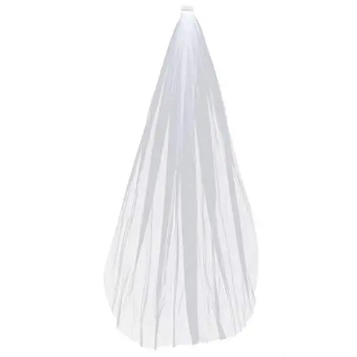 Produktbild: SOIMISS Hochzeitstal Roter Brautschleier 5 M Langer Hochzeitsbrautschleier mit Kamm Einschicht L?nge Tüll Brautschleier Accessoies für Brautdusche Kostüm Schleier 5 Meter Spitzenschleier