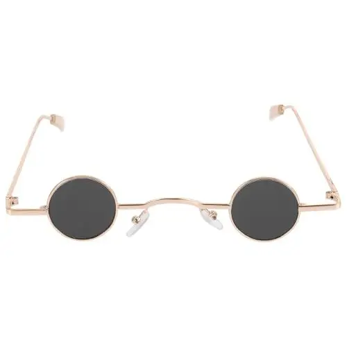 Produktbild: SOIMISS Retro Kleine Runde Sonnenbrille, Steampunk Herren Damen Sonnenbrille, 70er - 90er Jahre Accessoires Partybrille Fasching Karneval Ovale Hip Hop Lustige Brillen