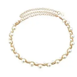 Produktbild: SOIMISS Mode Perle Taille Kette Handgemachte Perlen Hochzeit Gürtel Braut Perle Gürtel Hochzeitskleid Schärpe Gürtel (Perle Farbe)