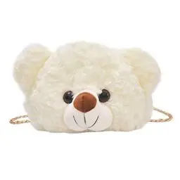 Produktbild: SOIMISS Plüsch Schultertaschen Umhängetasche Mädchen Kind Cartoon Teddybär Kreuz Körpertasche Nette Flauschige Tier Handtasche Kette Strap Bag Satchel Münze Geldbörse Taschen