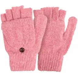 Produktbild: SOIMISS Rosa Wolle Halbfinger Winterhandschuhe Gestrickte Warme Handschuhe mit Flip Cover Kaltwetterhandschuh Handschuhe Handwärmer