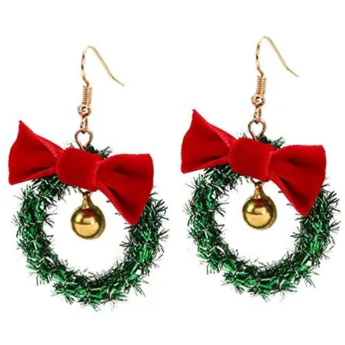 Produktbild: SOIMISS Weihnachten Jingle Glocke Baumeln Ohrringe Glocken Ohrringe Durchbohrte Haken Tropfen Ohrringe Urlaub Schmuck Set für Frauen Golden