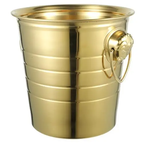 Produktbild: 1stk Eimer Whisky Eiskübel Topf Voll Gold Eimer Eiskübel Für Partys Party- -eiskübel Kühlschrank Getränke Badewanne Eiskühleimer Drahtkorb Rostfreier Stahl Vereist
