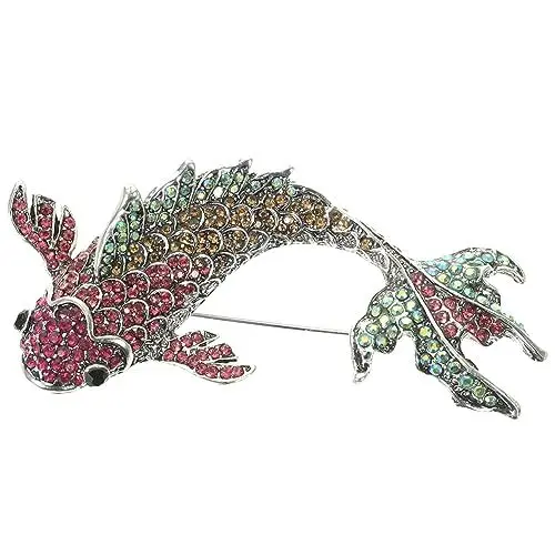 Produktbild: SOIMISS Zarte Fischhutnadel Koi-Fisch-Brosche Im Chinesischen Stil Karpfen-Anstecknadel Strass-Fisch-Brosche Tier-Schal-Clips Modeschmuck Für Kleidung Jacke Rucksack