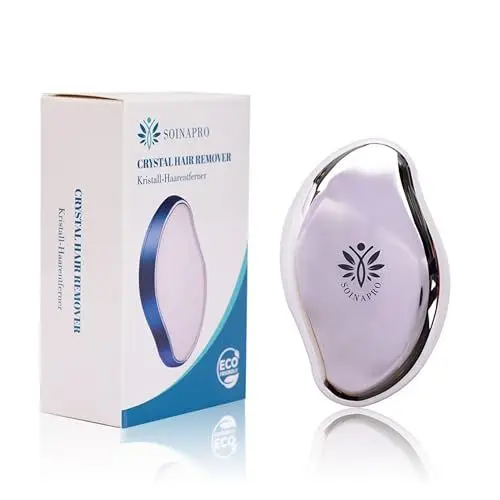 Produktbild: Soinapro Crystal Nano Haarentferner | Premium-Haarentfernung für Frauen und Männer | Effizientes Haarentfernungsgerät | Verbesserter Nano-Glaskristall-Haarentferner mit sanftem Hautpeeling-Silber