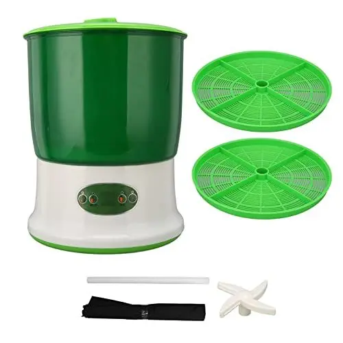 Produktbild: Sojasprossen-Zuchtset, 360-Grad-Sprinkler. Umweltfreundliches Samensprossen-Set, das häufig für Sojasprossen, Natto und Joghurt verwendet wird(EU-Stecker 220V)